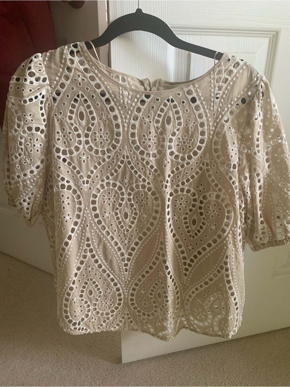 Autograph Cream Eyelet Cutout Blouse